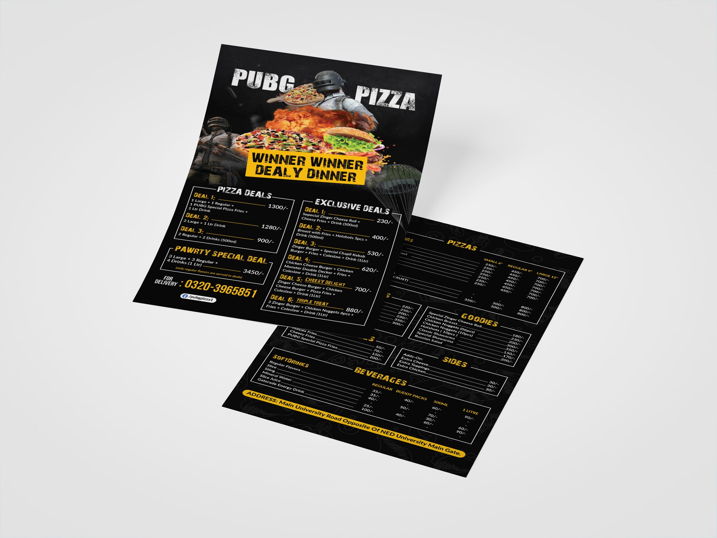 Modern double vertical flyer design sample in Nevada City