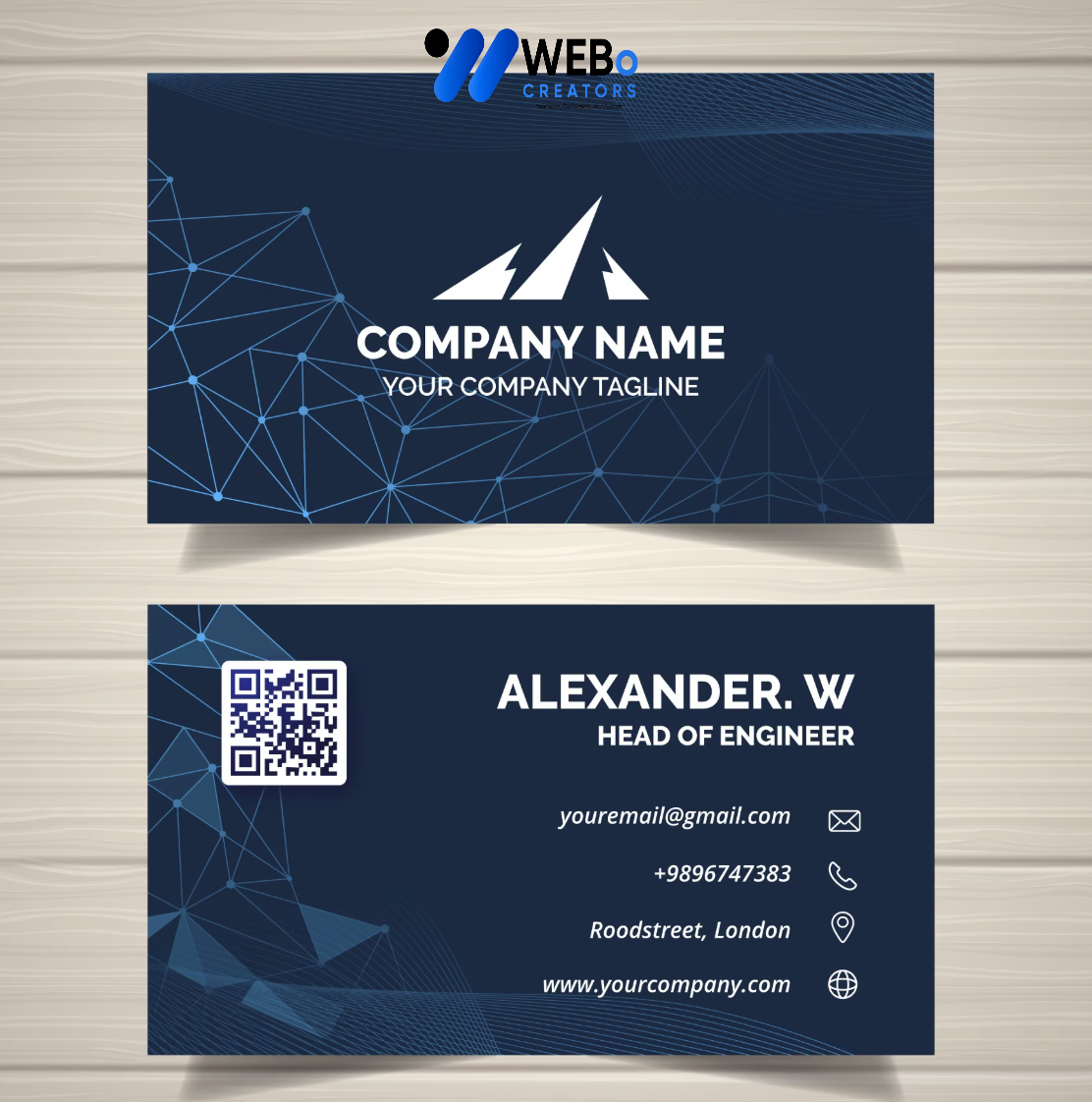 Elegant Professional Business card design with golden stripes Agency in Nevada City